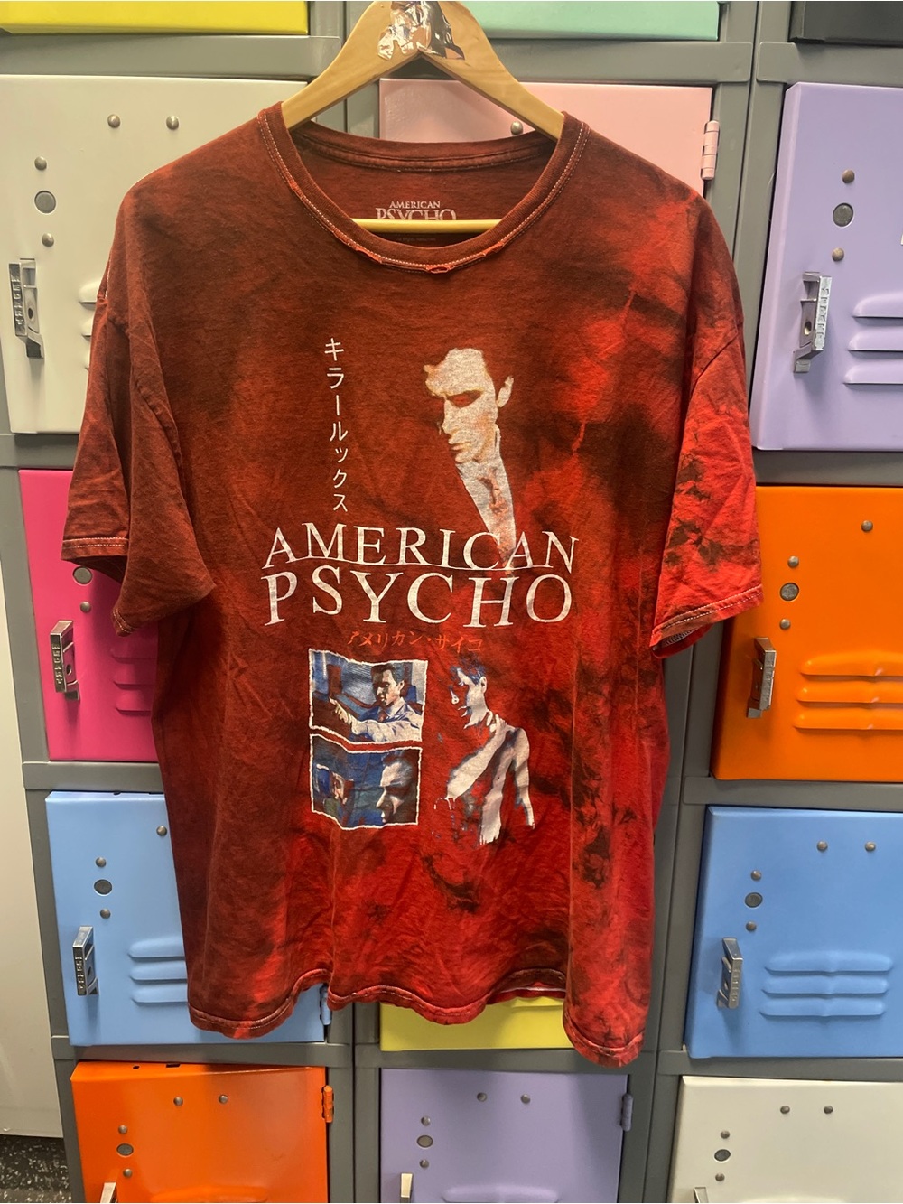Rare American Psycho Graphic Tee - Red Tie-Dye